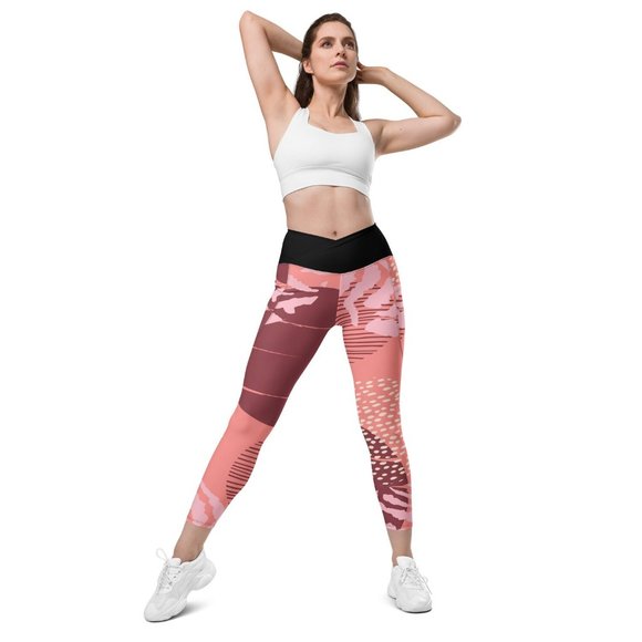 Premium Sebrena Women's Crossover Leggings/ Tights (With Pockets) (Customizable)